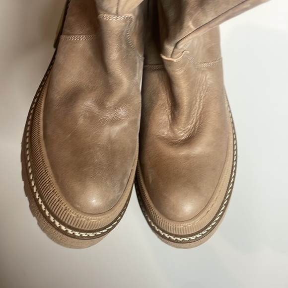 SOLD Free People | Women’s Tan Lug Sole Mel Slouch Boots Size 9 NWOB - Picture 4 of 7